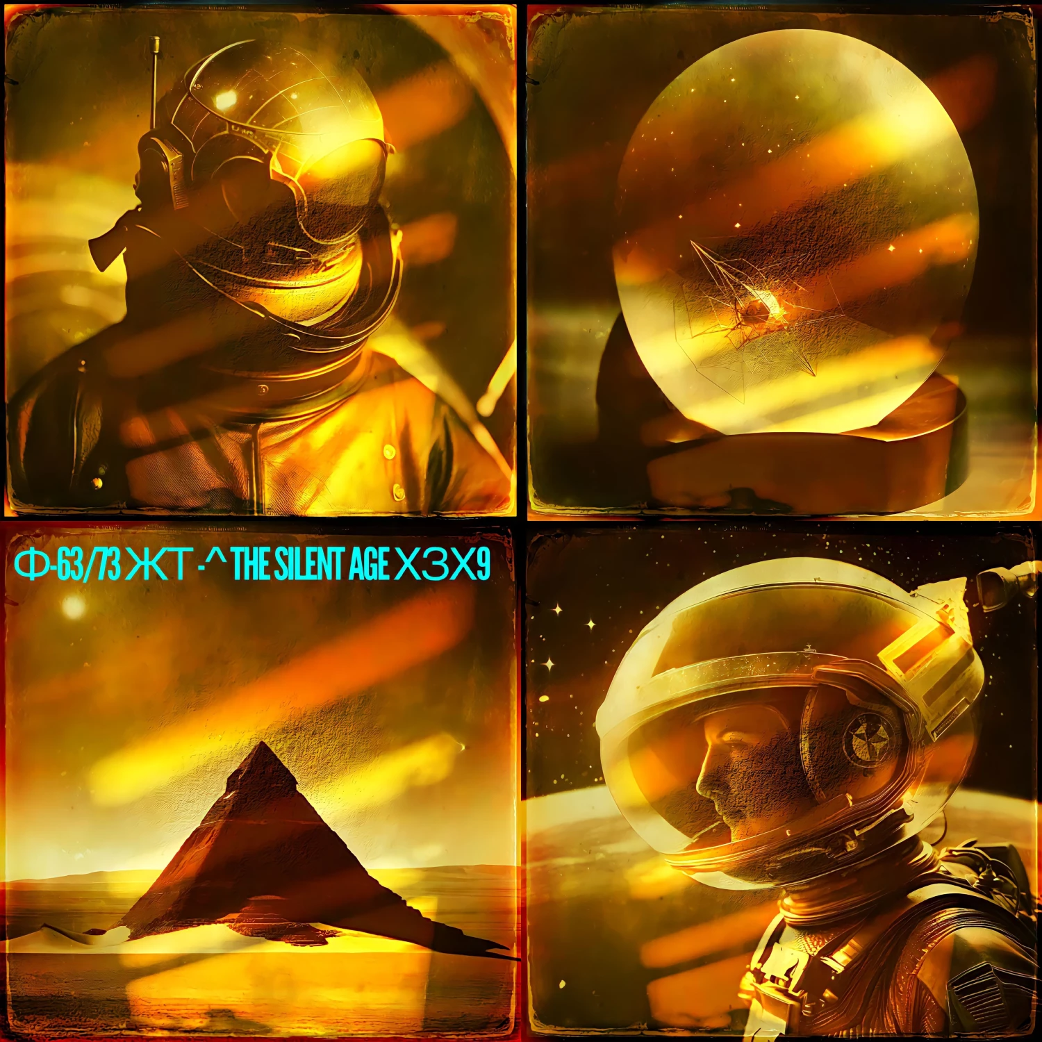 Pyramide, Astronaut und ein eiförmiges Glas