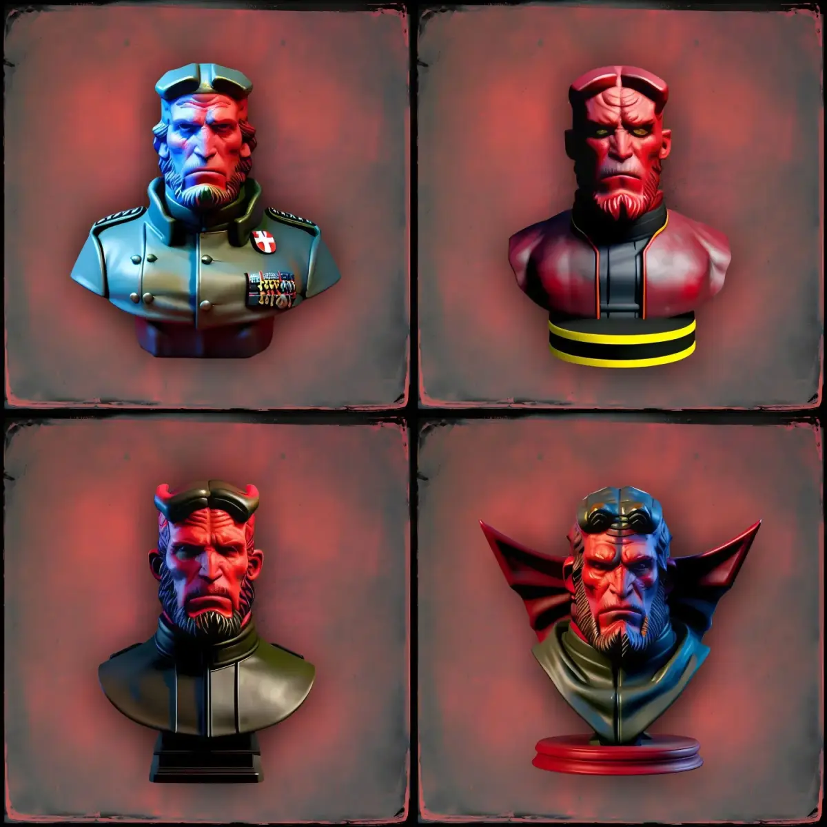 Hellboy 3D-Gesichtsmodelle